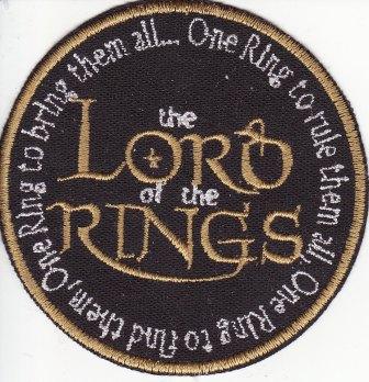 Lord of the Rings Logo Black Round Iron on patch