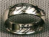One Ring in sterling silver with black inscription